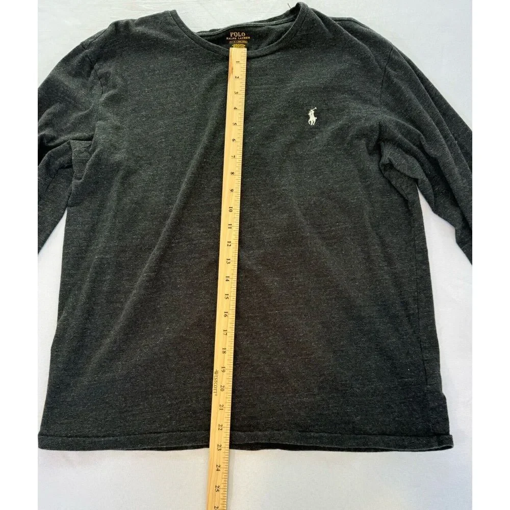 Polo Ralph Lauren Men's‎ Large Heathered Gray Long Sleeve T-Shirt  Pony Logo